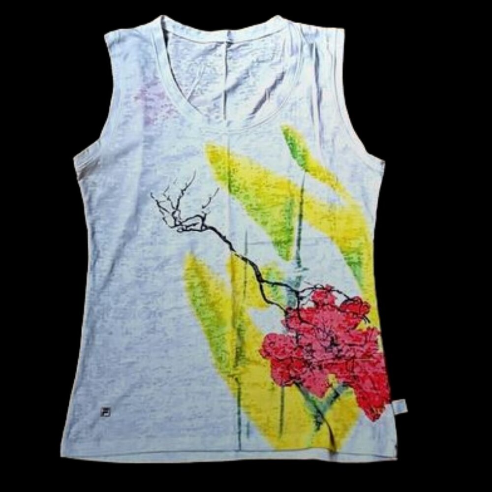 Fila top, size S, floral slightly sheer